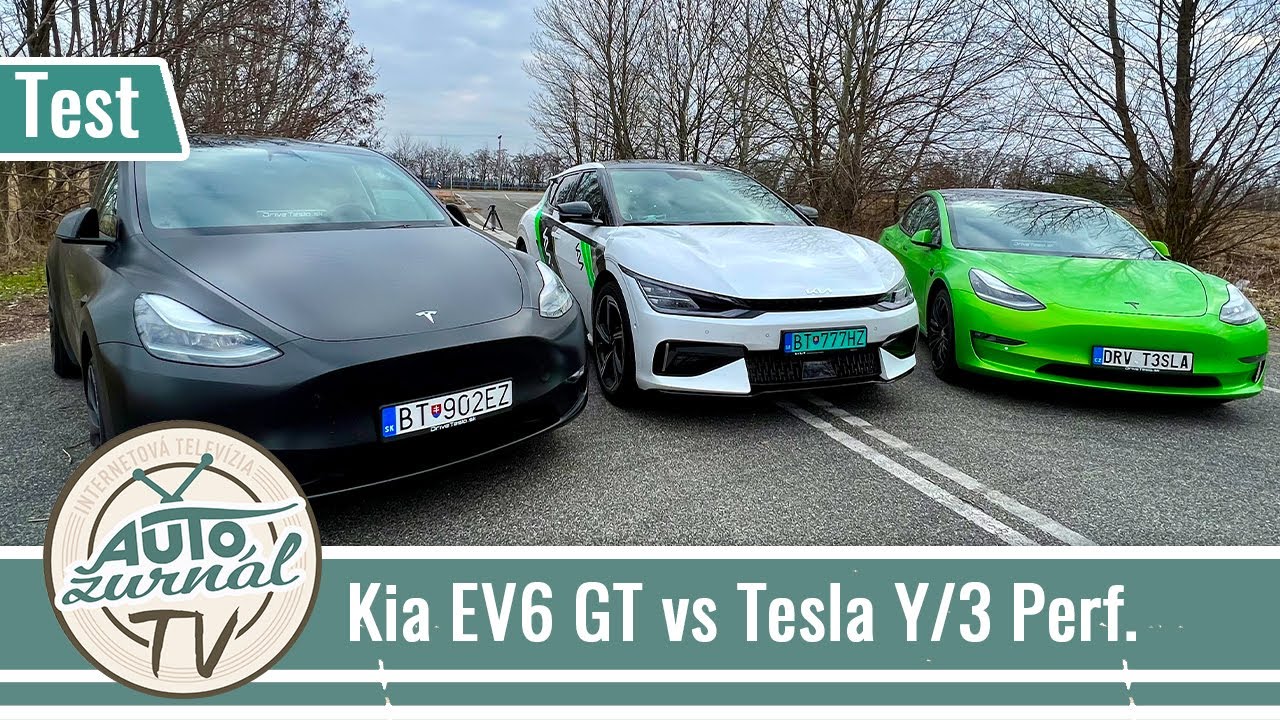 6ad61835877e223d0499588c6afec078 Videotest, recenzia, test: Kia EV6 GT vs Tesla Y Perf. a Tesla 3 Perf. - Najšportovejšia Kia všetkých čias