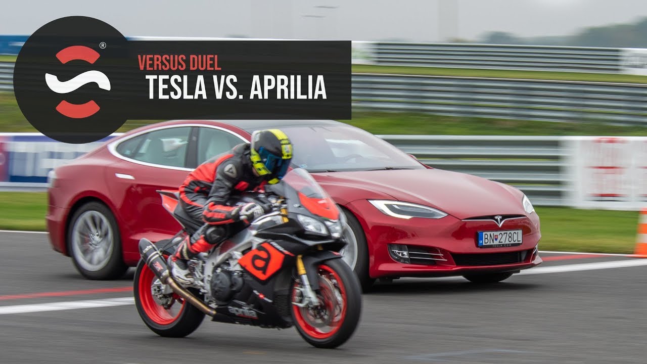 e977269abadb63ebe46ee5b17910d089 Videotest, recenzia, test: Tesla Model S P100D vs Aprilia - Startstop.sk - Drag Race