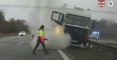 Snimek obrazovky 2025 01 16 v 19.06.53 Kamionista skolaboval, nákladné auto začalo horieť. Policajti zasiahli v poslednej chvíli